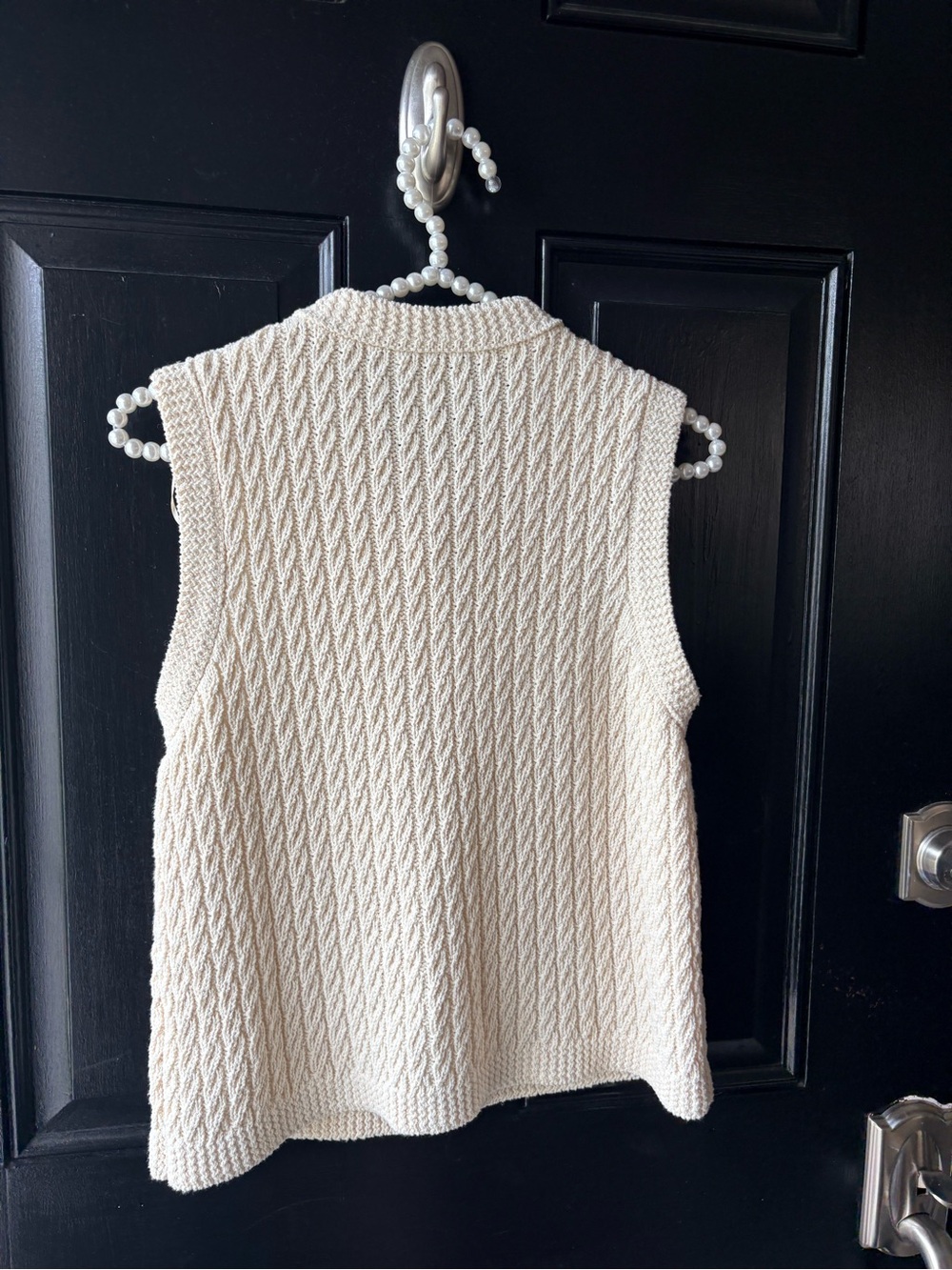 Zara Cream Sleeveless Sweater Knit Vest Size M - Picture 11 of 14